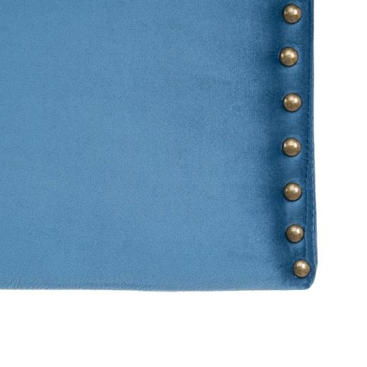 Fluwelen hoofdbord in blauw, 160 x 6 x 60 cm