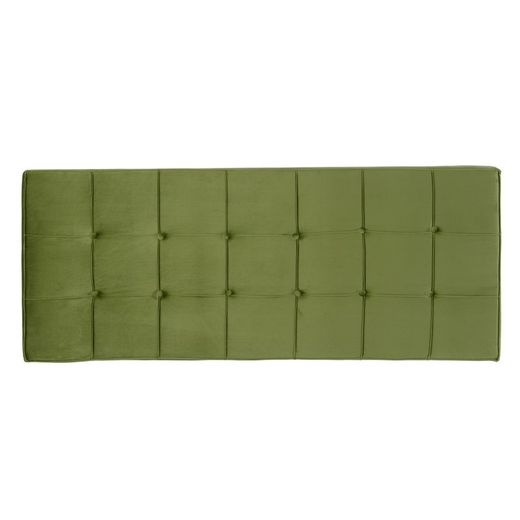 Velvet headboard in green, 160 x 7 x 64 cm