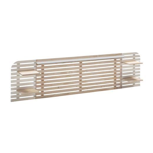 Cabecero DIMAS de Pino y Dm Blanco/Natural, 240x23,4x61,9 cm