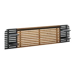 DIMAS Testata Letto in Pino Marrone/Nero e Mdf, 240x23,4x61,9 cm