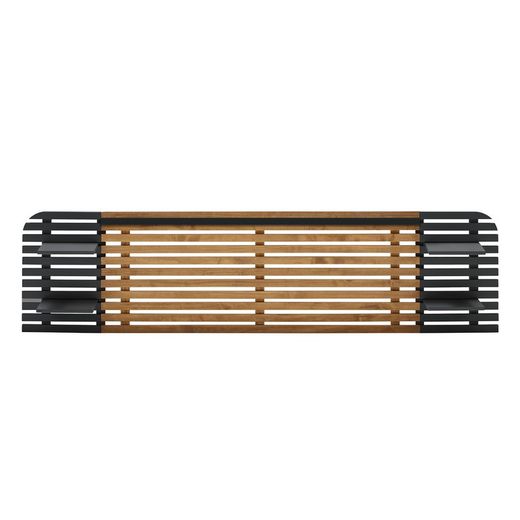 DIMAS Headboard in Pine and Mdf Brown/Black, 240x23.4x61.9 cm