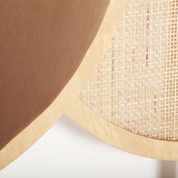 Larvik sänggavel i furu, rotting och sammet i natur, 160 x 3 x 130 cm