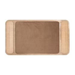 Headboard in pine, rattan and velvet in natural, 160 x 5 x 80 cm | Larvik