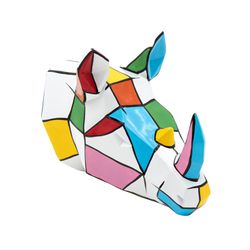 Polyresin wall rhinoceros head figure