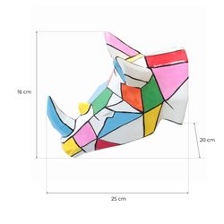Polyresin wall rhinoceros head figure