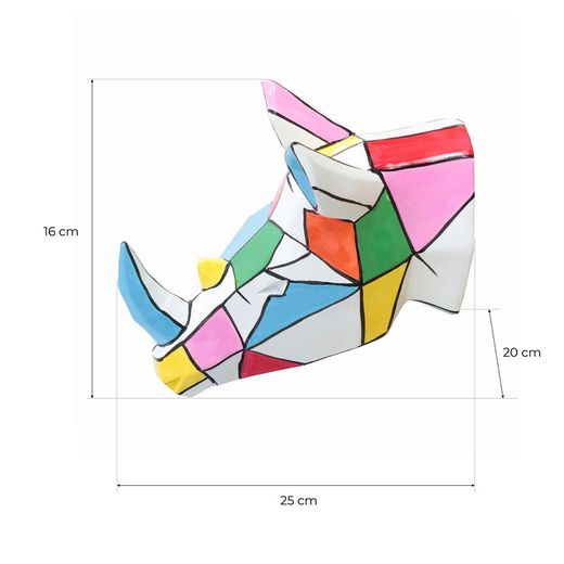 Polyresin wall rhinoceros head figure