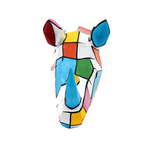 Polyresin wall rhinoceros head figure