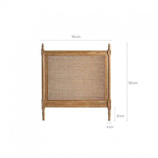 Cabezal de cama de madera de mango 110x5x122 cm | Nargis