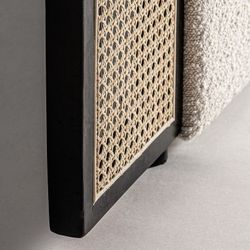 Prati Bouclé headboard in natural pine wood, 190 x 8 x 143 cm