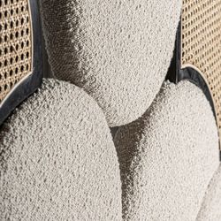 Prati Bouclé headboard in natural pine wood, 190 x 8 x 143 cm