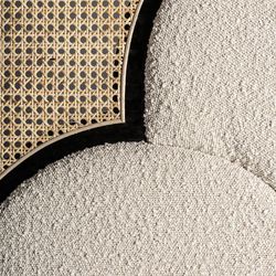Prati Bouclé headboard in natural pine wood, 190 x 8 x 143 cm