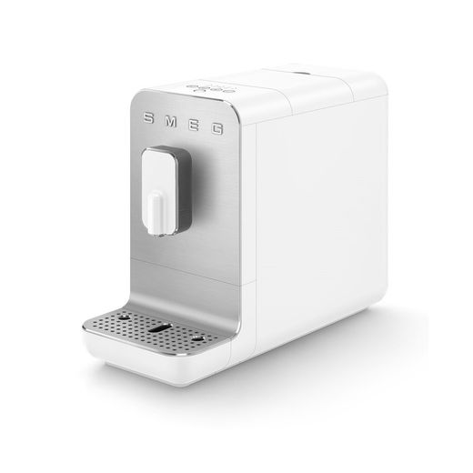 Macchina espresso automatica in plastica e alluminio bianca, 18 x 43,3 x 33,6 cm | Stile anni '50
