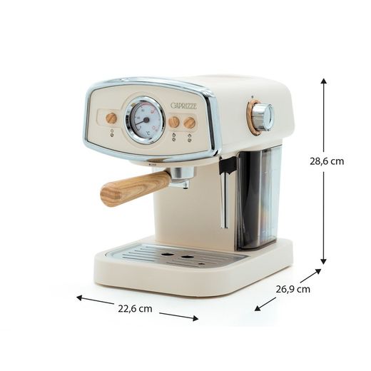 Vit halvautomatisk espressobryggare, 26,9 x 22,6 x 28,6 cm | kai