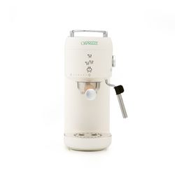 White Semi-Automatic Espresso Maker with Milk Frother, 36.8 x 12.2 x 30.3 cm | Hikari