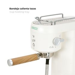 Zestaw białych urządzeń elektrycznych z motywami orientalnymi, 1 toster + 1 ekspres do kawy