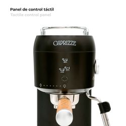 Μαύρη ημιαυτόματη μηχανή εσπρέσο με αφρόγαλα, 36,8 x 12,2 x 30,3 cm | Χικάρι