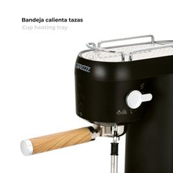 Μαύρη ημιαυτόματη μηχανή εσπρέσο με αφρόγαλα, 36,8 x 12,2 x 30,3 cm | Χικάρι