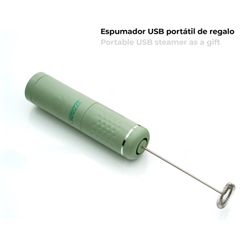 Grön halvautomatisk espressomaskin med mjölkskummare, 36,8 x 12,2 x 30,3 cm | Hikari