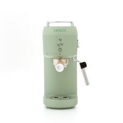 Grön halvautomatisk espressomaskin med mjölkskummare, 36,8 x 12,2 x 30,3 cm | Hikari