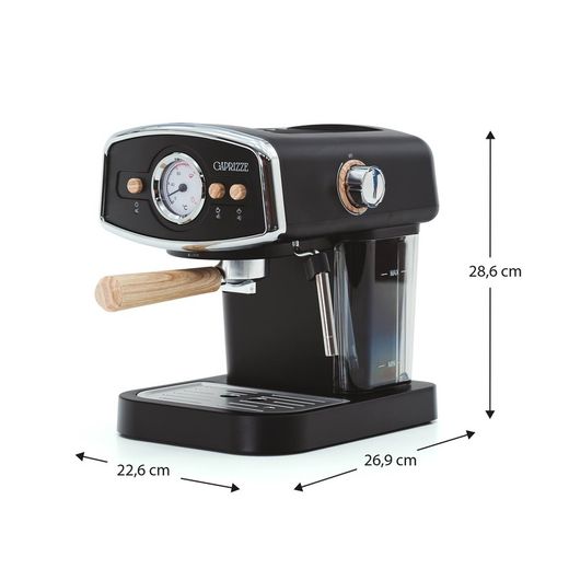 Svart halvautomatisk espressomaskin, 26,9 x 22,6 x 28,6 cm | kai