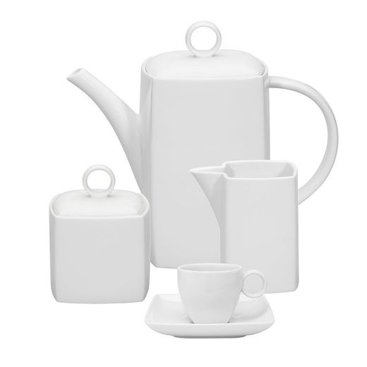 Cafetière Carré Whité en porcelaine, 22x10,5x19,5 cm