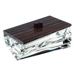 Chicago Glasbox mit Holzdeckel, 16,5 x 26 x 10,9 cm