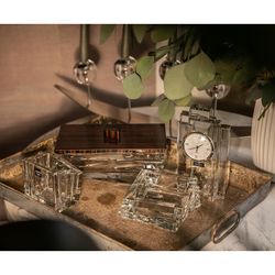 Chicago Glasbox mit Holzdeckel, 16,5 x 26 x 10,9 cm