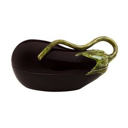 Steingutdose in Lila, 31,5 x 15 x 15 cm | Aubergine