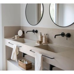 Beige travertine marble 4-piece bathroom set | Travertine