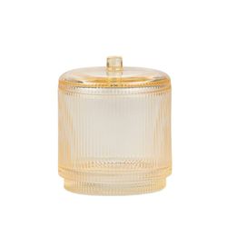 Boîte en verre décorative jaune, Ø 9 x 10,5 cm | Chéri