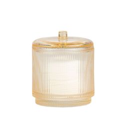 Boîte en verre décorative jaune, Ø 9 x 10,5 cm | Chéri