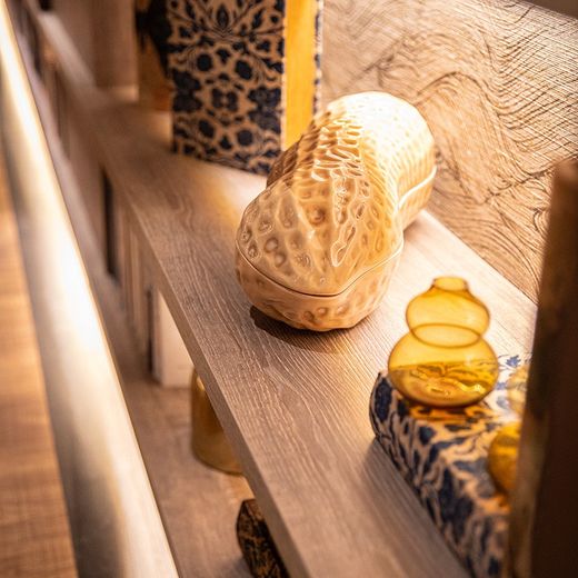 Große Steingutkiste in Sand, 42,2 x 15,2 x 14 cm | Nüsse