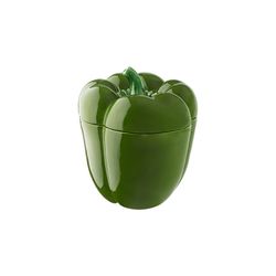 Medium green earthenware box, 19 x 19 x 21.4 cm | Pepper