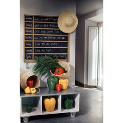 Medium green earthenware box, 19 x 19 x 21.4 cm | Pepper