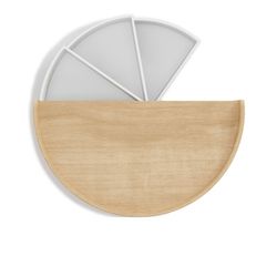 Moona låda med tre roterande lådor i naturligt trä med vit 25,4x14,6x17,8 cm