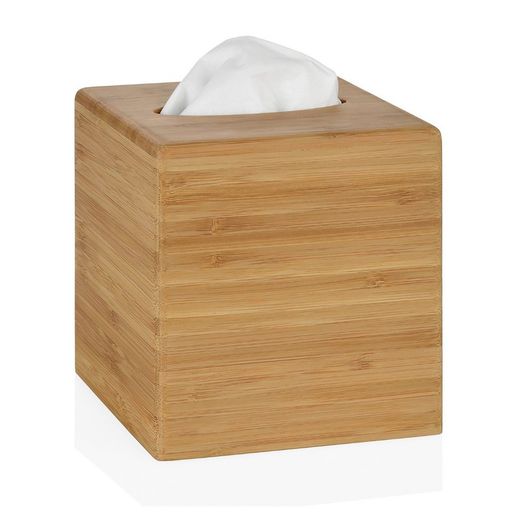 Boîte à mouchoirs carrée en bambou, 13x13x14cm