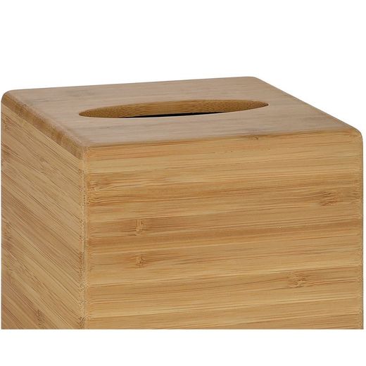 Boîte à mouchoirs carrée en bambou, 13x13x14cm
