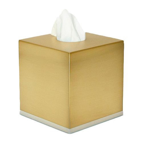 Caja para pañuelos de acero inoxidable en dorado, 12,5 x 12,5 x 13 cm | Inox