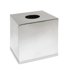 Caja para pañuelos de acero inoxidable en plateado, 12,5 x 12,5 x 12,5 cm | Inox