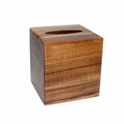 Caja para pañuelos de madera de acacia en marrón, 13,5 x 13,5 x 14,5 cm | Acacia