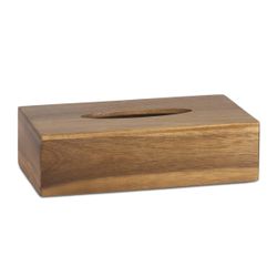 Caja para pañuelos de madera de acacia en marrón, 26 x 14 x 7 cm | Acacia