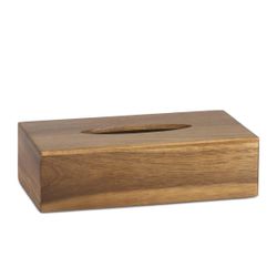 Caja para pañuelos de madera de acacia en marrón, 26 x 14 x 8 cm | Acacia