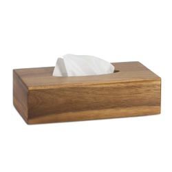 Caja para pañuelos de madera de acacia en marrón, 26 x 14 x 8 cm | Acacia