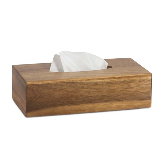 Caja para pañuelos de madera de acacia en marrón, 26 x 14 x 8 cm | Acacia