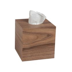 Boîte à mouchoirs en bois de noyer naturel, 12 x 12 x 12 cm | Noyer