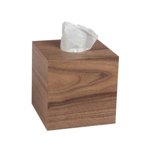Boîte à mouchoirs en bois de noyer naturel, 12 x 12 x 12 cm | Noyer