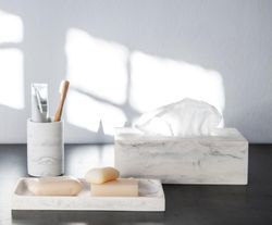 Scatola in tessuto effetto marmo