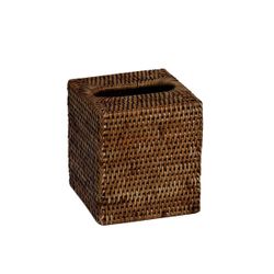Caja para pañuelos de ratán en marrón, 13 x 13 x 15 cm | Natura