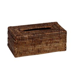 Caja para pañuelos de ratán en marrón, 26 x 14 x 10 cm | Natura