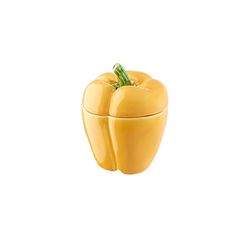 Small yellow earthenware box, 11.5 x 11.5 x 14.5 cm | Pepper